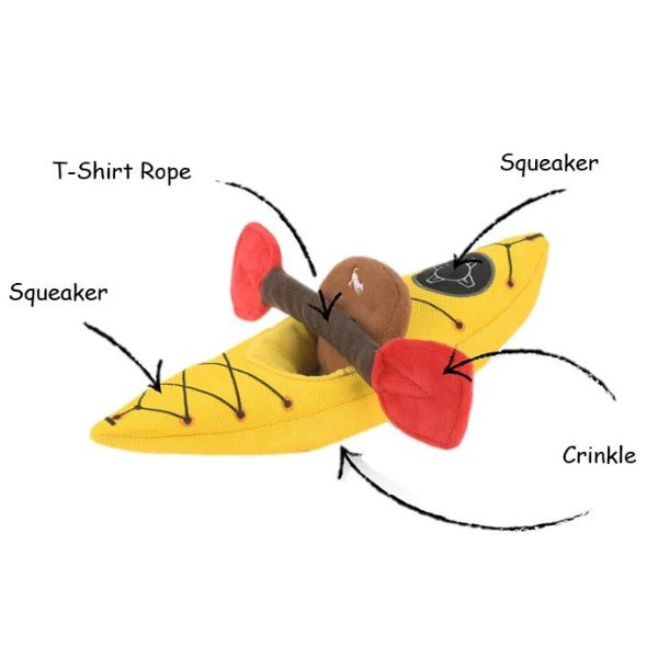 P.L.A.Y. Camp Corbin Collection | Features of Camp Corbin K9 Kayak plush dog toy