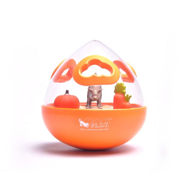 Orange P.L.A.Y. Wobble Ball 2.0 Dog Toy