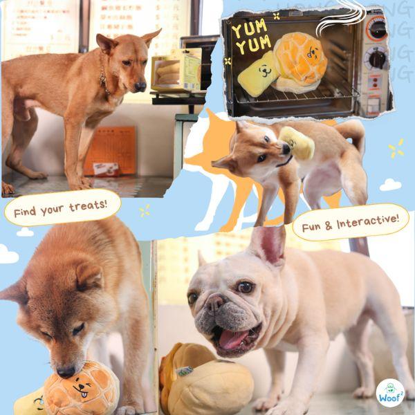 Woof² Buttered Pineapple Bun 2-in-1 Dog Toy