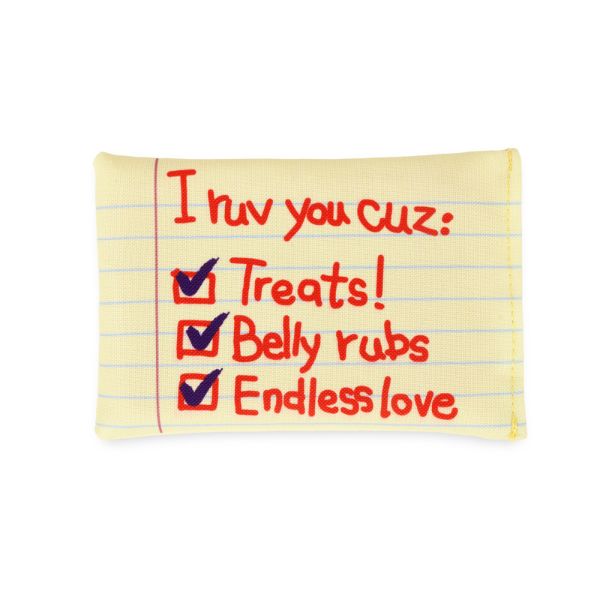 P.L.A.Y. Love Bug Ruv Letter: "I Ruv You" checklist design
