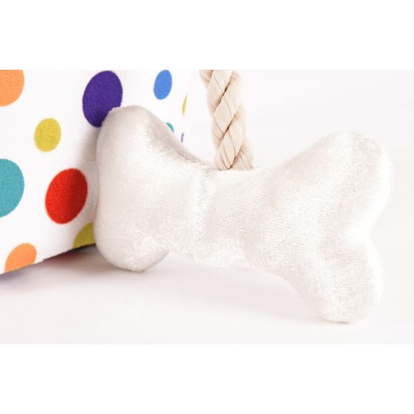 Bone on P.L.A.Y. Party Time Pawfect Present plush dog toy