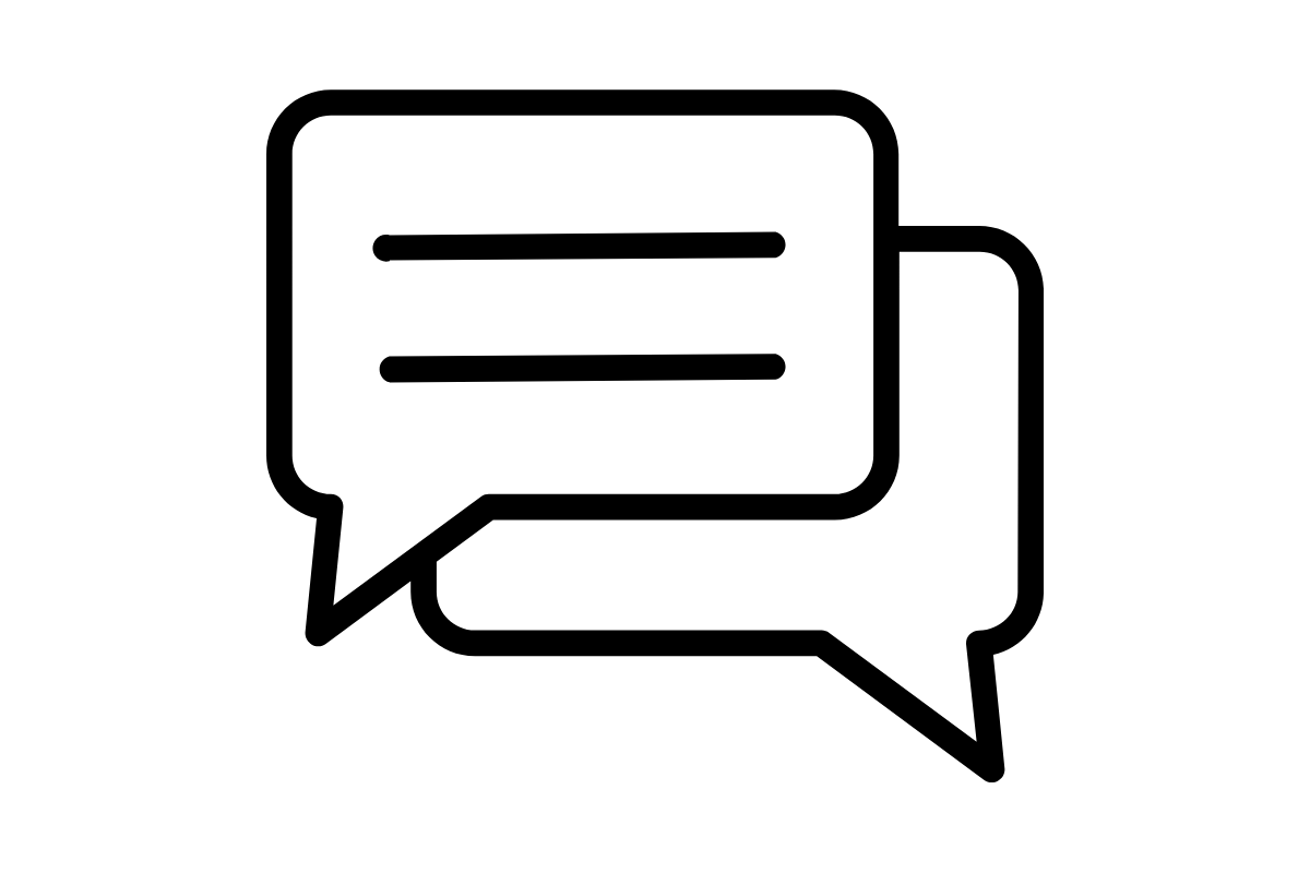Two overlapping chat bubbles icon