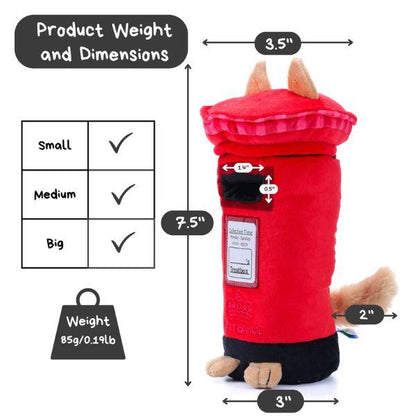 Dimension of Woof² British Postbox Treat-Dispensing Dog Toy