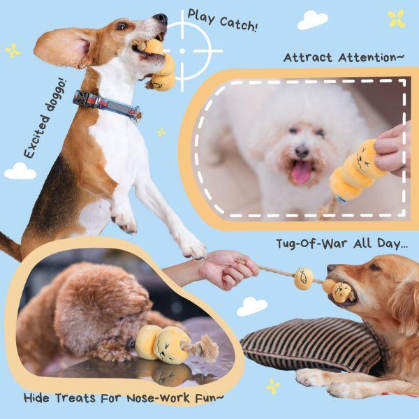 Features of Woof² Curry Fishball Dog Toy