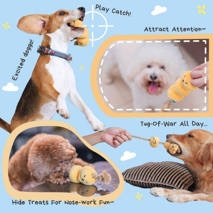Features of Woof² Curry Fishball Dog Toy