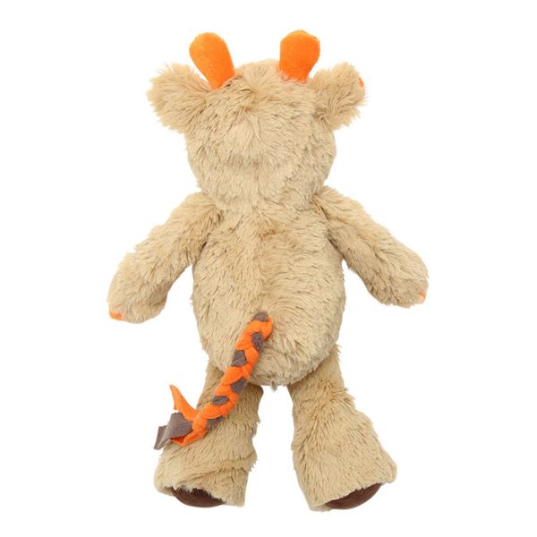 Loop Friendee Latin Cattle plush dog toy back view showing tail and body stitching details