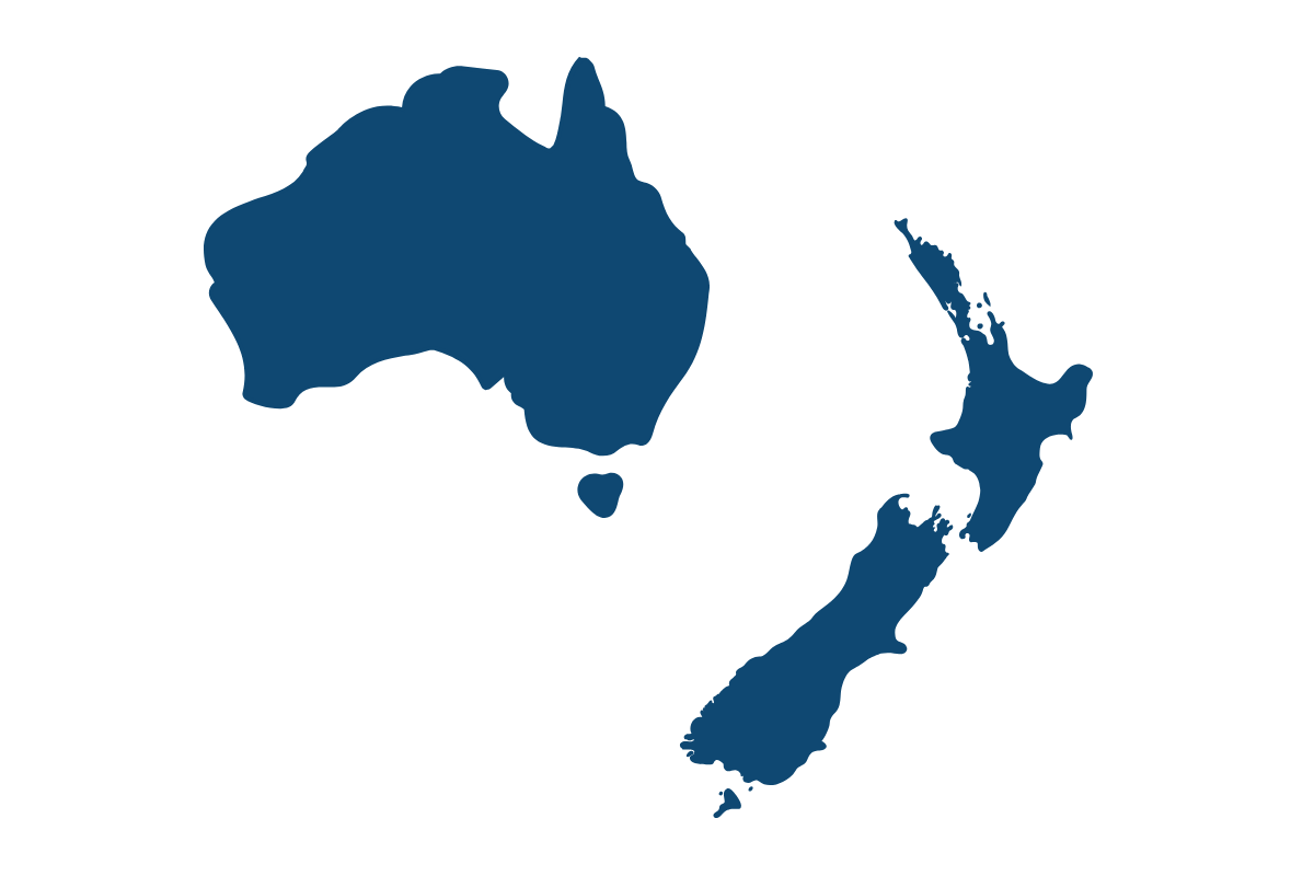 Australia and New Zealand shipping coverage badge