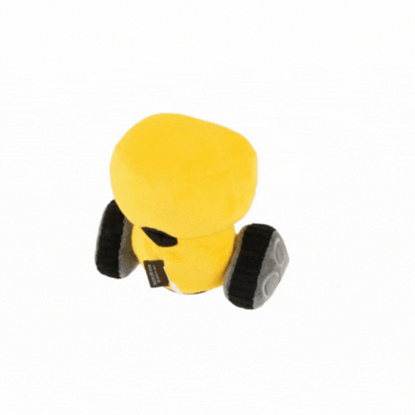Animated GIF showing the P.L.A.Y. Alien Buddy Robo-Rover dog toy being unwrapped to reveal the hidden black alien inside.