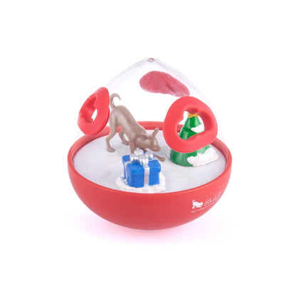 P.L.A.Y. Wobble Ball 2.0 Holiday Edition Red Dog Toy Displayed on White Background