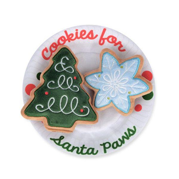 Full view of the P.L.A.Y. Woofmas Collection Christmas Eve Cookies dog toy showing festive holiday cookie design.