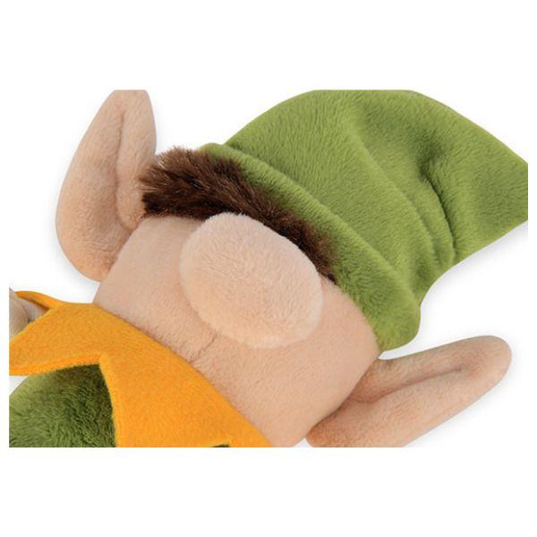 Close-up of the P.L.A.Y. Woofmas Collection Santa’s Little Elf-er dog toy showing detailed stitching and festive design.