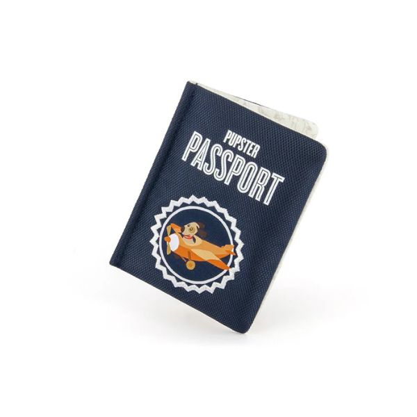 P.L.A.Y Globetrotter Collection | Blue Pupster Passport plush dog toy