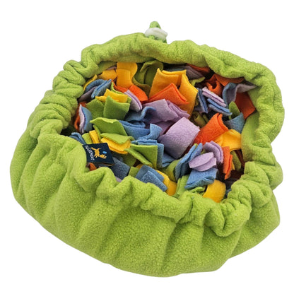 Sniff & Stash snuffle mat in bowl shape designed for calm dog enrichment and treat foraging